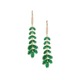 14K Gold-Plated Green Leaf Earrings