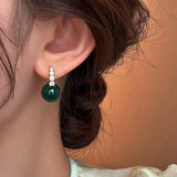 14K Gold-Plated Green Pearl Earrings