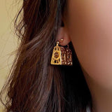 14K Gold-Plated Handbag Earrings