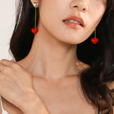 14K Gold-Plated Heart-Design Earrings