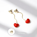 14K Gold-Plated Heart-Design Earrings