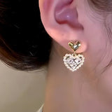 14K Gold-Plated Heart-Design Pearl Earrings