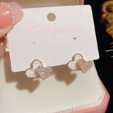 14K Gold-Plated Heart Stud Earrings