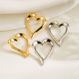 14K Gold-Plated Hollow Heart-Design Earrings