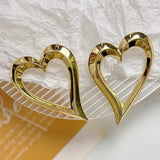 14K Gold-Plated Hollow Heart-Design Earrings