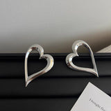 14K Gold-Plated Hollow Heart-Design Earrings