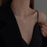 14K Gold-Plated Hollow Love Heartbeat Necklaces