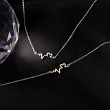 14K Gold-Plated Hollow Love Heartbeat Necklaces