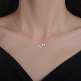 14K Gold-Plated Hollow Love Heartbeat Necklaces