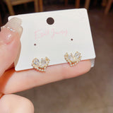 14K Gold-Plated Hollow Pearl Heart-Design Studs