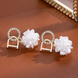 14K Gold-Plated Letter DO Flower Earrings