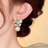 14K Gold-Plated Luxury Flower Pearl Earrings