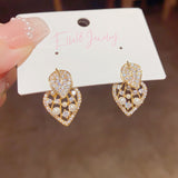 14K Gold-Plated Micro-Paved Leaf Earrings