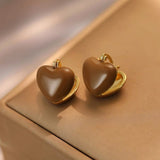 14K Gold-Plated Oil Dripping Heart Earrings