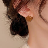 14K Gold-Plated Oil Dripping Heart Earrings