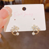 14K Gold-Plated Opal Flower Studs