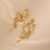 14K Gold-Plated Opal Leaf Earrings