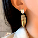 14K Gold-Plated Opal Tassel Earrings