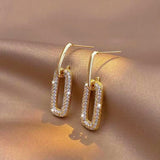 14K Gold-Plated Oval Diamond Earrings