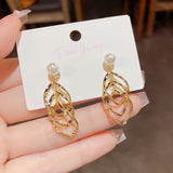 14K Gold-Plated Pearl Twisted Tassel Earrings