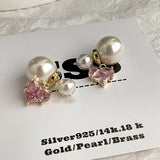 14K Gold-Plated Artificial Pearl Earrings