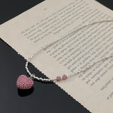 14K Gold-Plated Pink Love Heart Necklaces