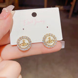 14K Gold-plated Queen Mother Stud Earrings