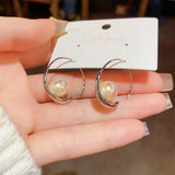 14K Gold-Plated Simple And Sweet Pearl Earrings