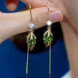 14K Gold-Plated Slimming Leaf Threader Earrings