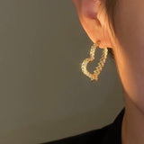 14K Gold-Plated Sparkling Heart Earrings