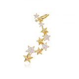 14K Gold-Plated Star All-In-One Earring Cuffs