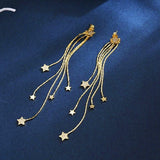 14K Gold-Plated Star Tassel Earrings