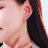 14K Gold-Plated Star Tassel Threader Earrings