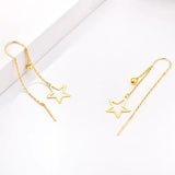 14K Gold-Plated Star Tassel Threader Earrings