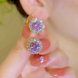 14K Gold-Plated Super Shiny Zircon Earrings