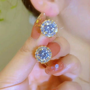 14K Gold-Plated Super Shiny Zircon Earrings