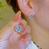 14K Gold-Plated Super Shiny Zircon Earrings