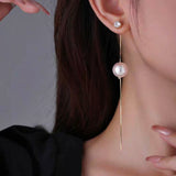 14K Gold-Plated Tassel Pearl Earrings