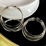 14K Gold-Plated Three-Layer Hoop Earrings