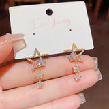 14K Gold-Plated Unique Design Exquisite Zircon Star Earrings