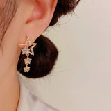 14K Gold-Plated Unique Design Exquisite Zircon Star Earrings