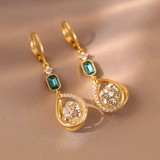 14K Gold-Plated Water Drop Super Glitter Drop Earrings