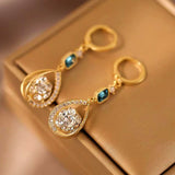 14K Gold-Plated Water Drop Super Glitter Drop Earrings