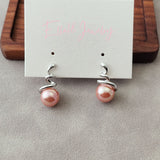 14K Gold-Plated Zircon Artificial Pearl Earrings