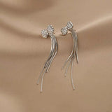 14K Gold-Plated Zircon Bow Earrings