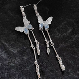 14K Gold-Plated Zircon Crystal Butterfly Earrings