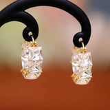 14K Gold-Plated Zircon Crystal Earrings