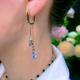 14K Gold-Plated Zircon Drop Earrings