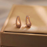 14K Gold-Plated Zircon Ear Clip Non-Pierced Ear Clips ( 1 Pair )