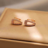 14K Gold-Plated Zircon Ear Clip Non-Pierced Ear Clips ( 1 Pair )